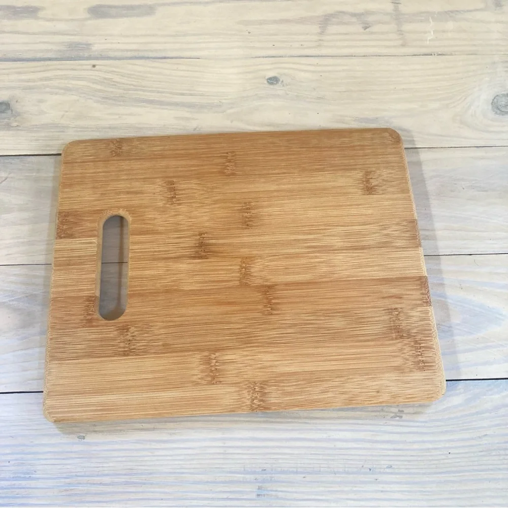 Charcuterie Cutting Square with Handle Serving Board Bamboo 10 x 8 x 0.5 inches